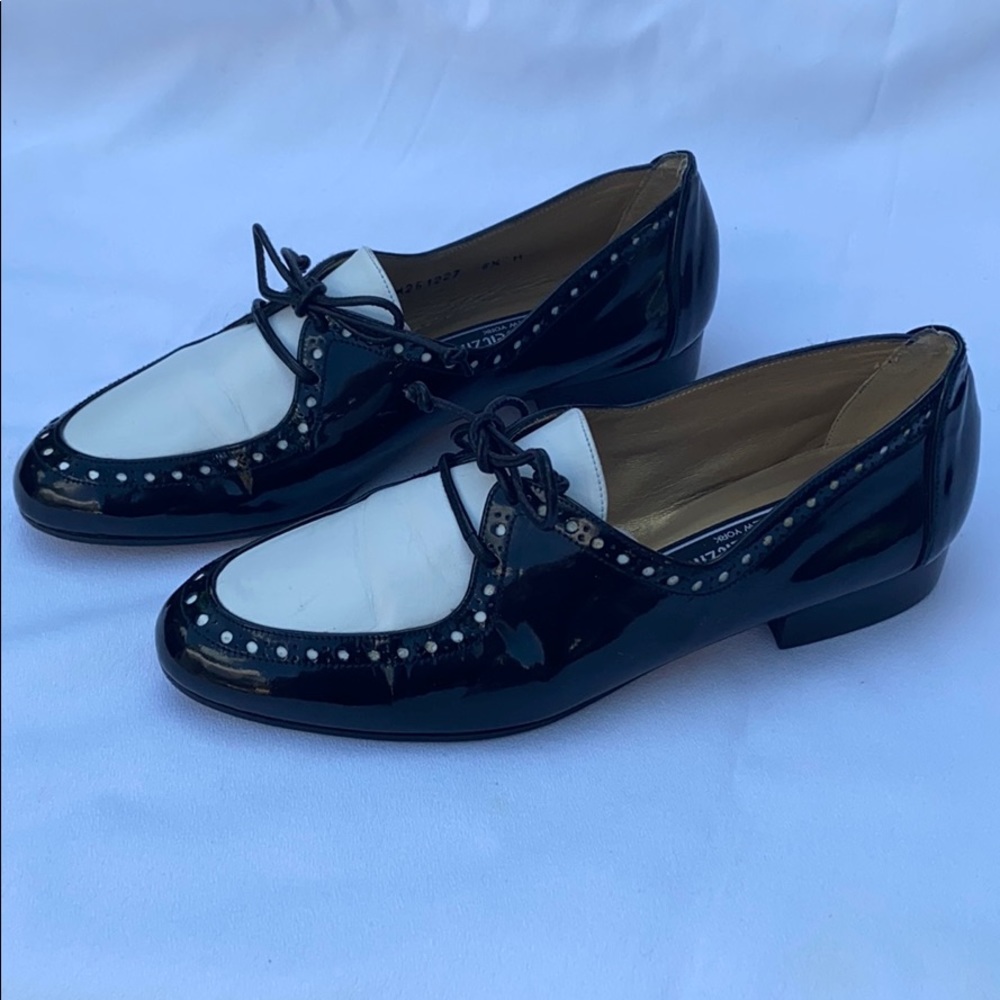 Stuart Weitzman black patent leather flats